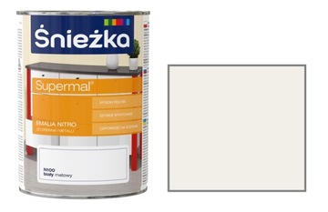 ŚNIEŻKA EMALIA NITRO - N100 BIAŁY MAT 0,8L - FARBA SZYBKOSCHNĄCA