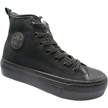 Buty Trampki damskie Wysokie Lee Cooper na platformie czarne tenisówki 36