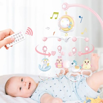 СЕНСОРНАЯ ИГРУШКА-КАРУСЕЛЬ ДЛЯ кроватки ПРОЕКТОРНАЯ ЛАМПА С МУЗЫКАЛЬНЫМ ТАЙМЕРОМ