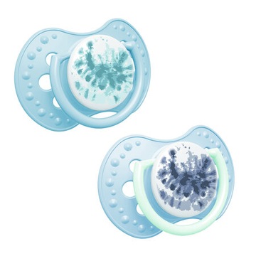 LOVI smoczek dynamiczny 0-3 m-cy Tie Dye Blue 2 szt.