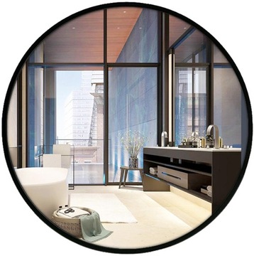 Зеркало круглое настенное Loft Frame 60 черные ванные комнаты