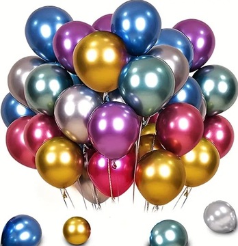 Kolorowe balon lateksowy 50 sztuk chromowane dekoracja mix