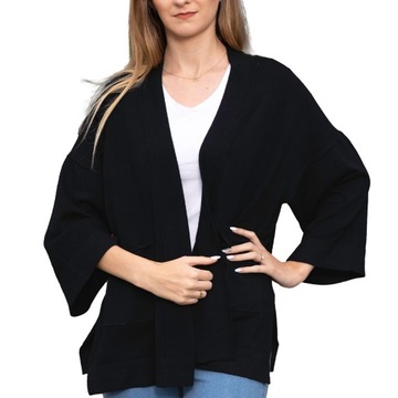 Mango Luźna Czarna Narzutka Nowy Kobiecy Modny Sweter Narzuta Oversize 44