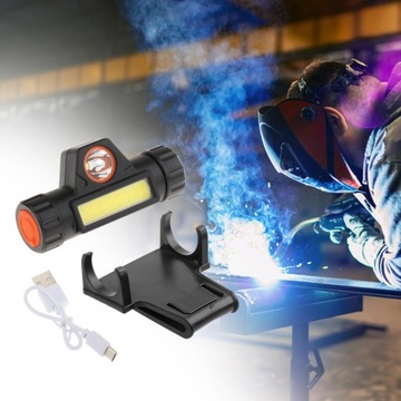 Налобный фонарь для сварочной маски с кронштейном, зарядка