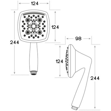 ZESTAW PRYSZNICOWY z wodospadem SŁUCHAWKA PRYSZNICOWA 6F Z WĘŻEM -58% WODY
