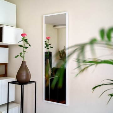 ПРЯМОУГОЛЬНОЕ ЗЕРКАЛО В БЕЛОЙ РАМКЕ ДЛЯ ХАЛЛЕИ 130X40 СМ