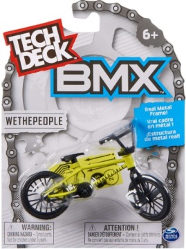 WETHEPEOPLE MINI BMX ВЕЛОСИПЕД ЖЕЛТЫЙ ФИНГЕРБАЙК + НАКЛЕЙКИ TECH DECK