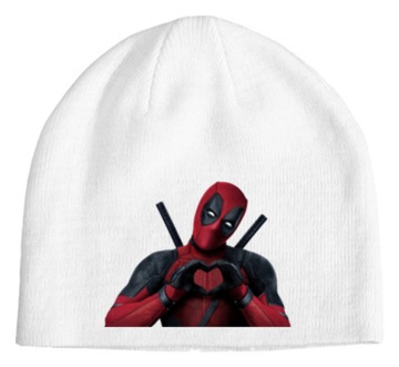 CZAPKA JESIENNO-ZIMOWA PREZENT DLA FANA DEADPOOL + GRATIS TEKST
