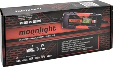 ЗАРЯДНОЕ УСТРОЙСТВО ДЛЯ АККУМУЛЯТОРА-ВЫПРЯМИТЕЛЯ 6/12В 1,2-120Ач MOONLIGHT v4.2 AGM GEL