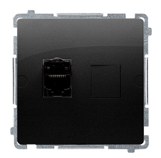 SIMON BASIC GNIAZDO KOMPUTER. KAT6 RJ45 CZARNY MAT