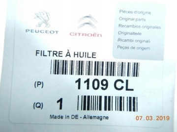 CITROEN OE 1109CL FILTR OLEJE