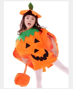 НАряд ТЫКВЫ ПЛАТЬЕ НА ХЭЛЛОУИН КОСТЮМ ТЫКВЫ + КОРЗИНА 3 шт.