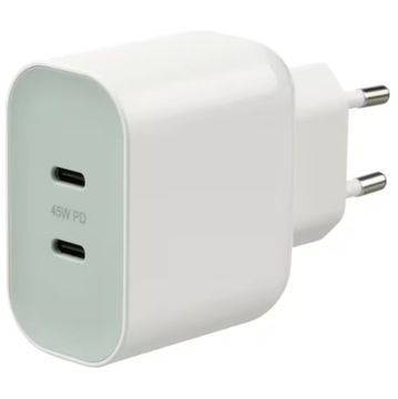 Ładowarka 2 porty USB C 45 W szybkie ładowanie IKEA SJÖSS biała
