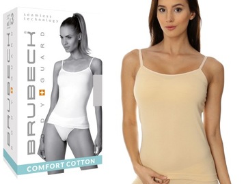 BRUBECK koszulka ramiączko CAMISOLE CM00210A beż L