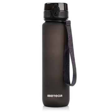 Бутылка для воды Meteor 1л, черная, БЕСПЛАТНО BPA