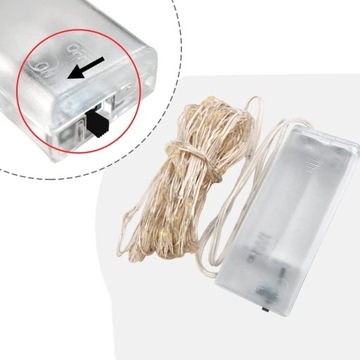 РОЖДЕСТВЕНСКИЕ ЕЛОЧНЫЕ ОГНИ 20 СВЕТОДИОДНЫХ ПРОВОДОВ НА БАТАРЕЯХ ТЕПЛЫЙ СВЕТ