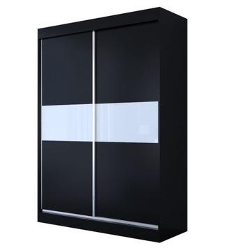 Szafa przesuwna T lustro/lacobel szer.150cm Czarna