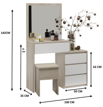 СТОЛИК ДЛЯ МАКИЯЖА T1 SONOMA MIX