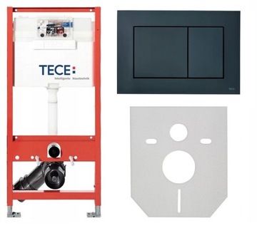 TECE STELAŻ WC PODTYNKOWY PRZYCISK CZARNY MATA
