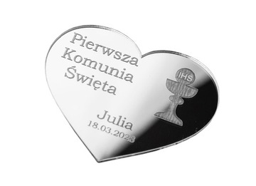 Magnes pamiątka z Komunii podziękowania grawer MKS-1