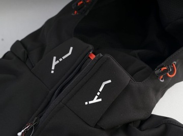 Męska kurtka przejściowa sportowa softshell z kapturem czarna MP93 10XL