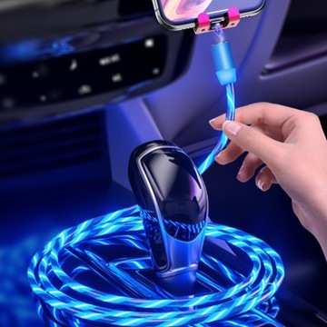 KABEL MAGNETYCZNY 2M MICRO TYP-C IPHONE ŚWIECĄCY