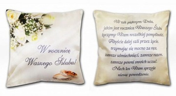 PODUSZKA SATYNOWA DUŻA `ROCZNICA_ W ROCZNICĘ WASZEGO ŚLUBU