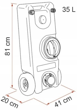 ZBIORNIK NA WODĘ SZARĄ FIAMMA ROLL-TANK 40W
