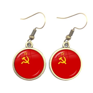 CCCP zsrr radziecka armia czerwone kolczyki wisząc