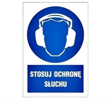 Znak BHP Stosuj Ochronę Słuchu 220x300 PCV Odporny UV
