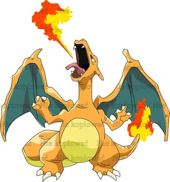Naprasowanka pokemon Charizard Naklejka na odzież do 20cm
