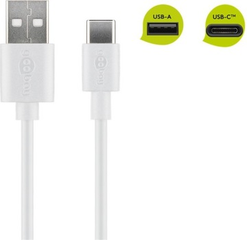 USB-A Зарядный кабель USB-C белый 0,1 м