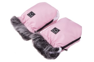 Рукавиці для візка з хутром рожеві