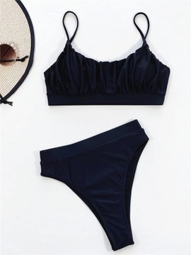 High Waist Sexy Bikini Solid Swimsuit Women Swimwe