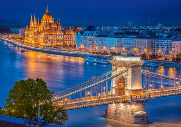 PUZZLE 500 UKŁADANKA WIDOK MIASTO BUDAPESZT NOCĄ PAŁAC MOST 9+ CASTOR