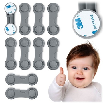 Zabezpieczenie otwierania do szafek Ricokids 798301 10 szt szare