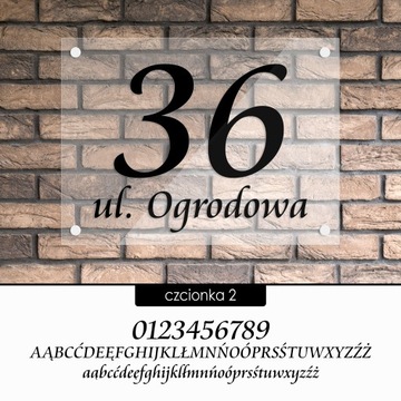 Tablica adresowa adres 3D numer na dom 40x30 przeźroczysta - szkło akrylowe