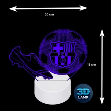 Lampka nocna Piłka z butem Barcelona FC 3D LAMP LED