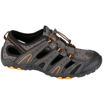 LAHTI PRO L3061045 SANDAŁY TREKKINGOWE PU/DZIANINA SZAR.-CZAR.-POM., 45