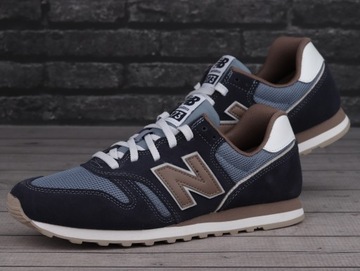 Buty sneakersy męskie sportowe New Balance GRANATOWY, BRĄZOWY, BIAŁY SKÓRA