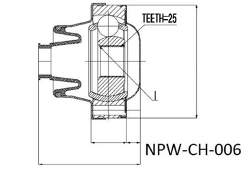 Przegub nap.wału NTY JEEP W:25z /100 h=30 /reduktor/