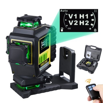 FIRECORE Poziomica laserowa zielona 4D 360 F95T-4G Wyświetlacz LCD ze wspornikiem L
