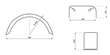 КОМПЛЕКТ 2 x КРУГЛЫЕ МЕТАЛЛИЧЕСКИЕ КРЫЛЬЯ для прицепа КОЛЕСО 14 15 16 ДЮЙМОВ STRONG
