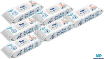 Chusteczki nawilżane AQUA WIPES 99% woda 6 x 60szt