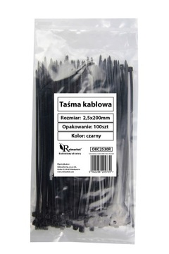 Кабельные стяжки Кабельные стяжки 100 шт. Кабельные стяжки 2,5x200 мм Кабельные стяжки черные
