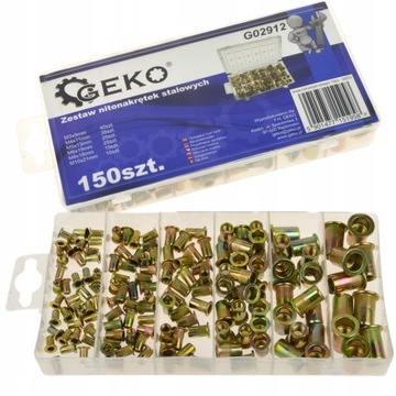 НАБОР СТАЛЬНЫХ ЗАКЛЕПОЧНЫХ ГАЙК M3-M10 ЗАКЛЕПОЧНАЯ ГАЙКА