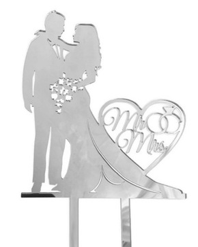 Статуэтка Топпер Пикер Пары Жених и Невеста СЕРЕБРО зеркало