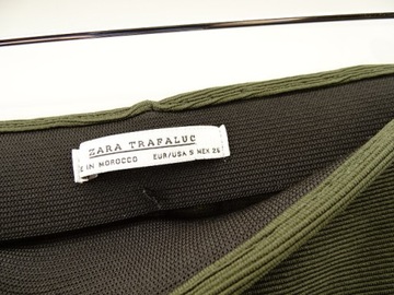 16__ZARA__KHAKI spódnica damska FALBANA__36 S