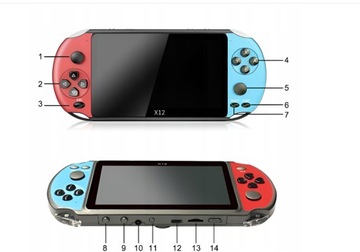 ПОРТАТИВНАЯ КОНСОЛЬ X12 PLUS 5000 ИГР 16 ГБ 7 ДЮЙМОВ ПОЛЬСКОЕ МЕНЮ