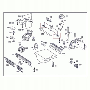 КРЕПЛЕНИЕ КРЮЧКИ ДЛЯ РОЛЛОСТЕН MERCEDES A W169 B W245